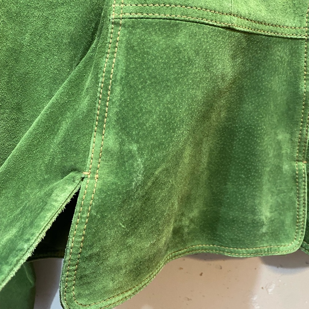 Bernardo Green Suede Button-Front Blazer - Picture 6 of 10